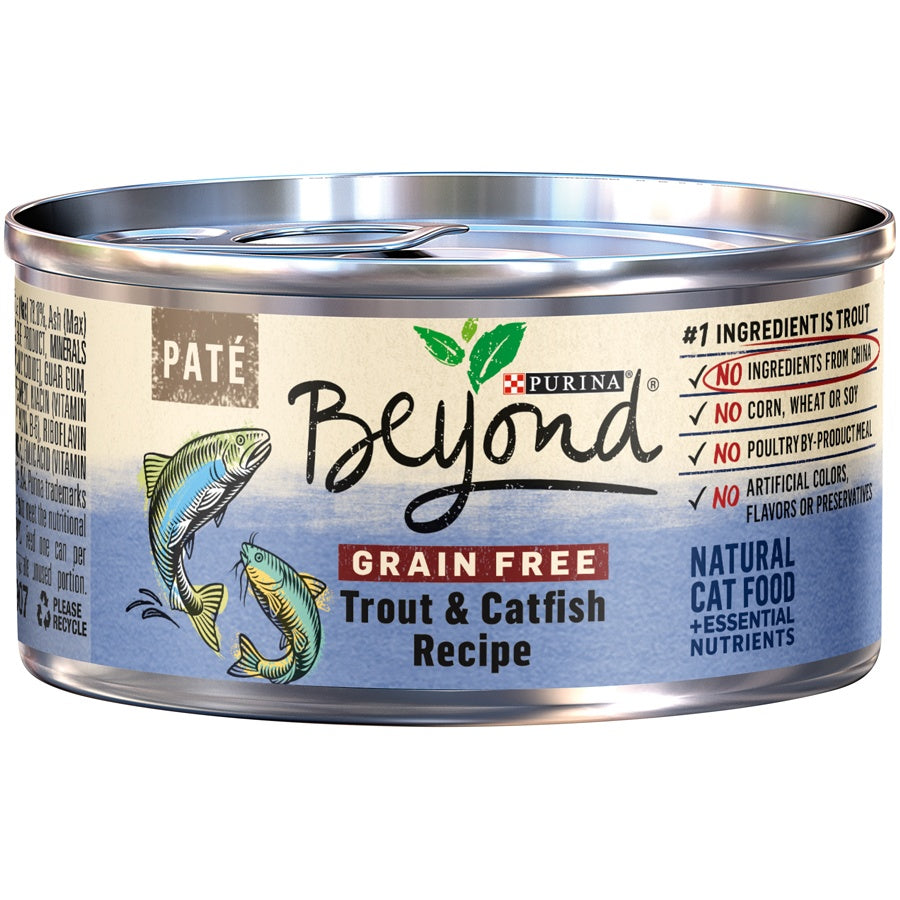 Purina Beyond Grain-Free Trout & Catfish Pate Recipe Canned Cat Food –  Pongo Pet