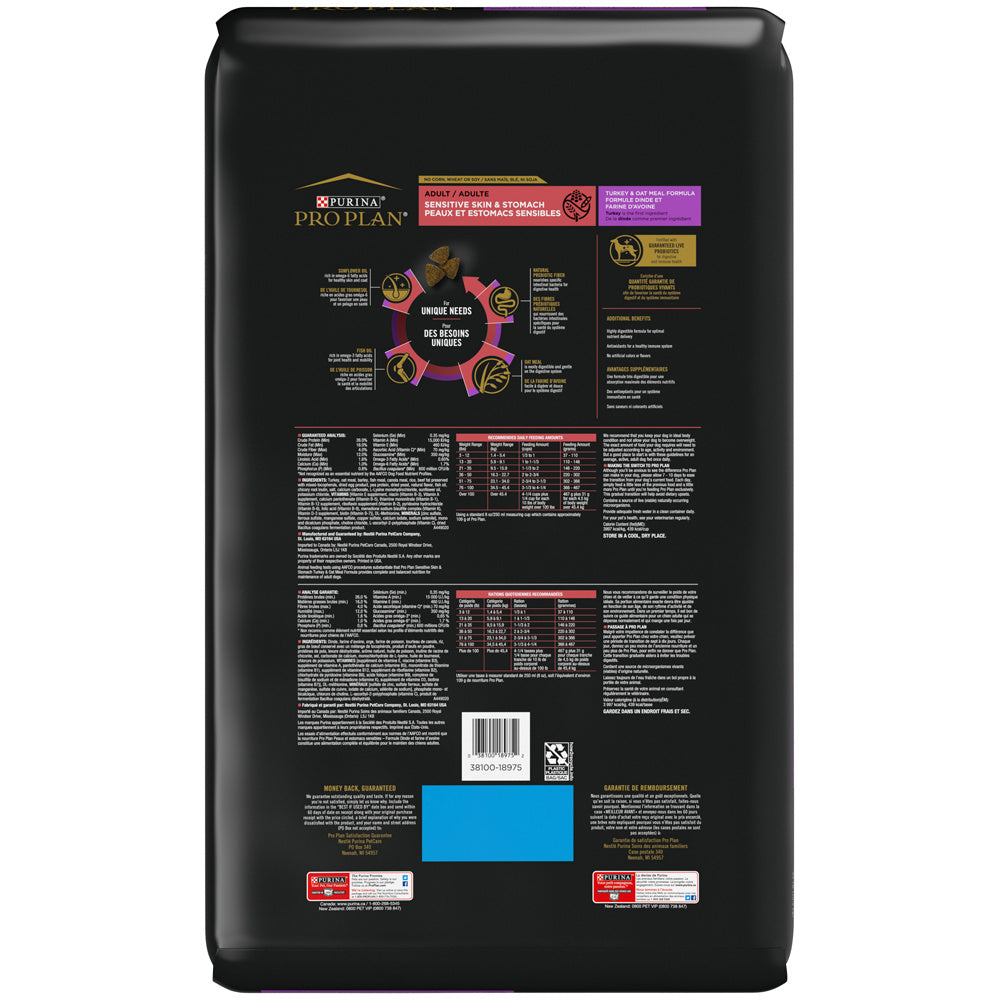 Purina Pro Plan Sensitive Skin Stomach Turkey Oat Meal Formula Dry Dog  Food