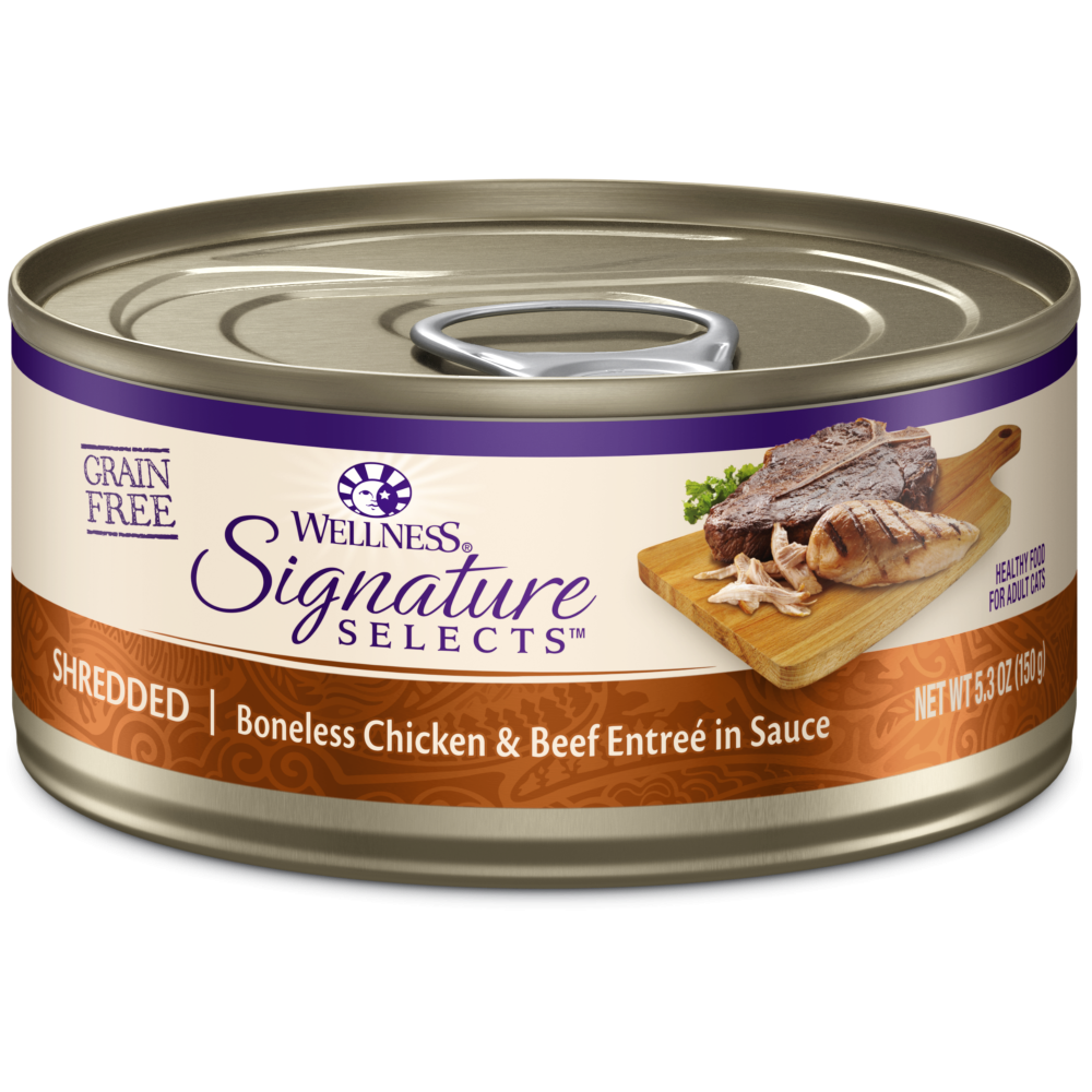 Wellness Signature Selects Grain Free Natural White Meat Chicken and Beef Entree in Sauce Wet Canned Cat Food
