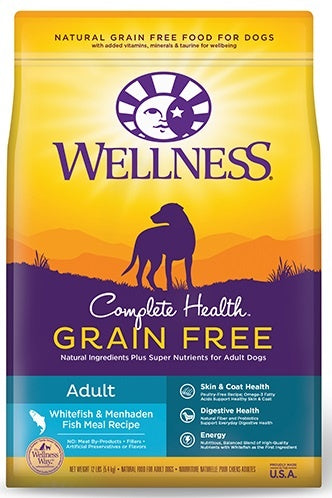 Wellness Complete Health Grain Free Natural Adult Whitefish and Menhaden Fish Meal Recipe Dry Dog Food