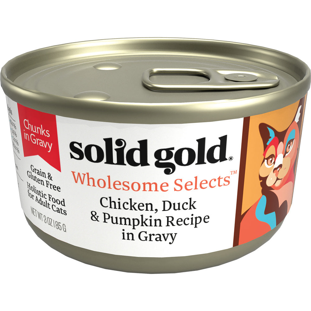 Solid Gold Wholesome Selects Grain Free Chicken, Duck, & Pumpkin in Gravy Recipe Canned Cat Food