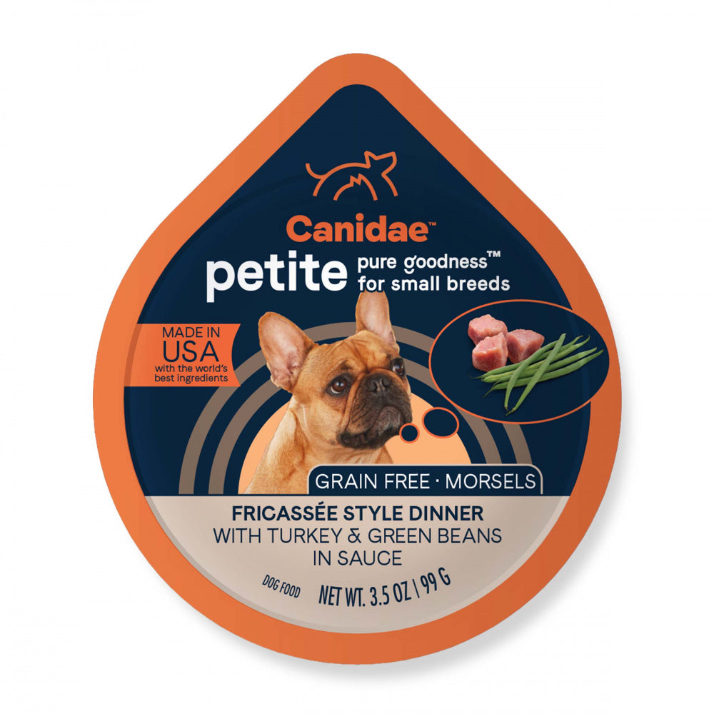 Canidae Grain Free PURE Petite Small Breed Fricassee Style Dinner Morsels with Turkey and Green Beans in Sauce Wet Dog Food