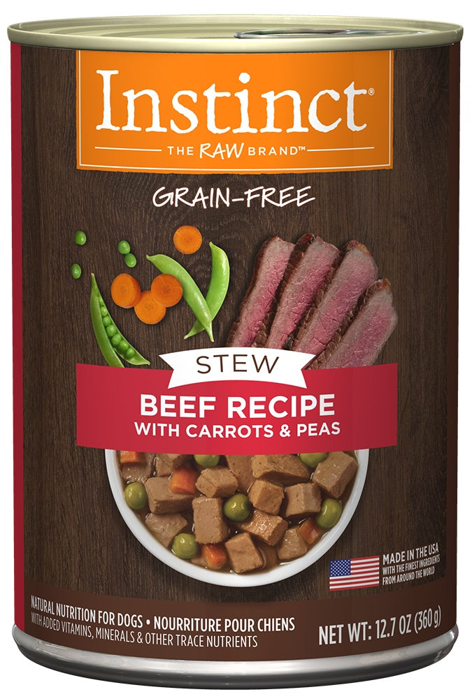 Instinct Grain Free Stews Beef with Carrots and Peas Recipe Natural Canned Dog Food