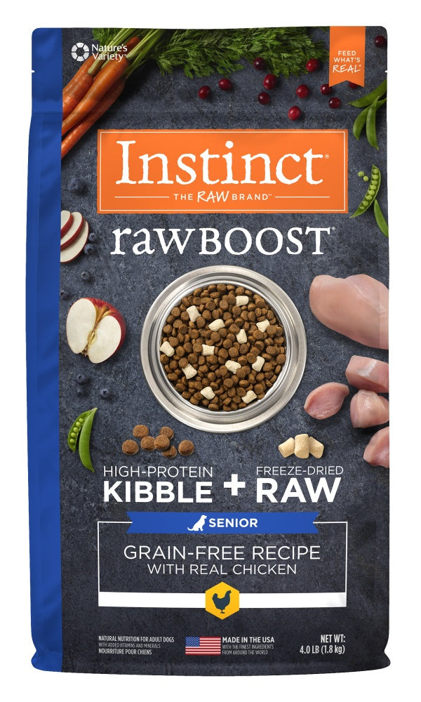 Instinct Raw Boost Senior Grain Free Real Chicken Recipe Natural Dog Food
