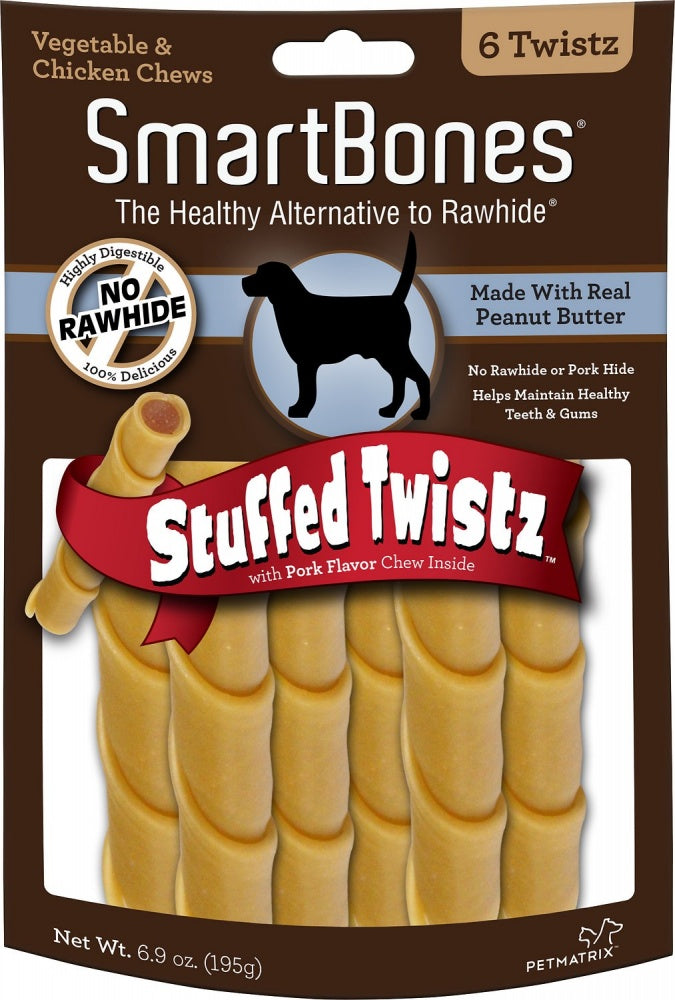 SmartBones Stuffed Twistz Peanut Butter Chew Dog Treats