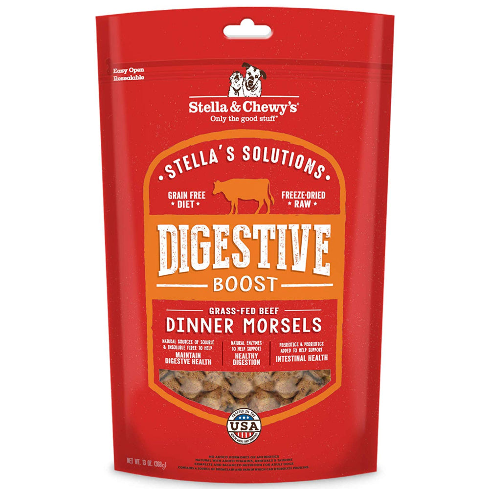 Stella & Chewy's Stella's Solutions Grain Free Digestive Boost Grass Fed Beef Dinner Morsels Freeze-Dried Raw Dog Food