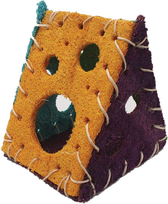 A & E Nibbles Loofah Cheeze House Small Animal Toy