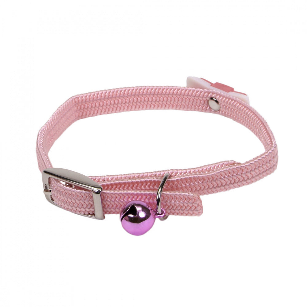 Coastal Pet Products Lil Pals Elasticized Safety Kitten Collar with Jeweled Bow Pink
