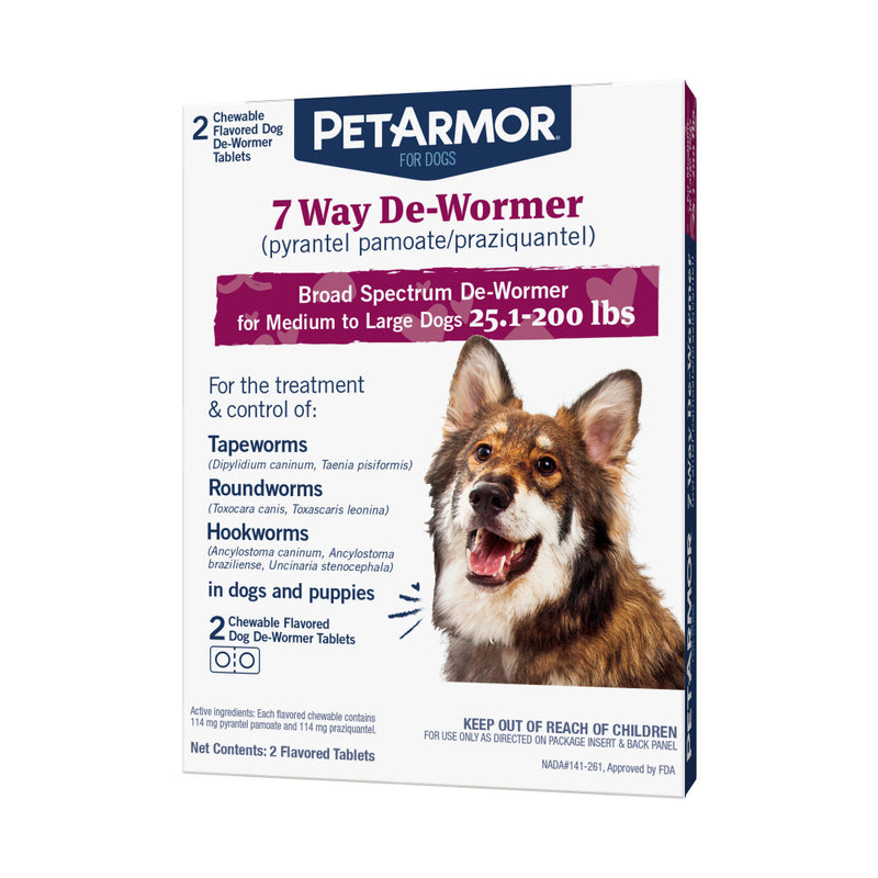 PetArmor 7 Way De-Wormer Dog 2ct
