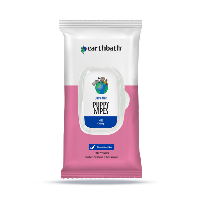 Earthbath Ultra-Mild Cleans & Conditions Puppy Wild Cherry Plant-Based Wipes