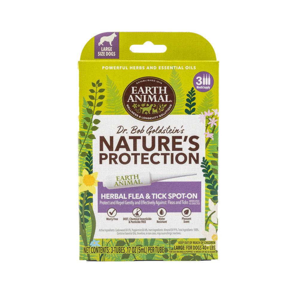 Earth Animal Nature's Protection Flea & Tick Prevention Herbal Spot-On for Large Dogs